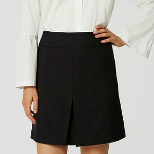 LOFT Navy Front Pleat Skirt